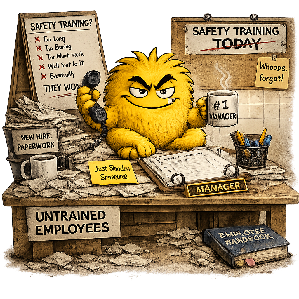 LOT™ Restaurant Safety Killer representing lack of formal employee safety training