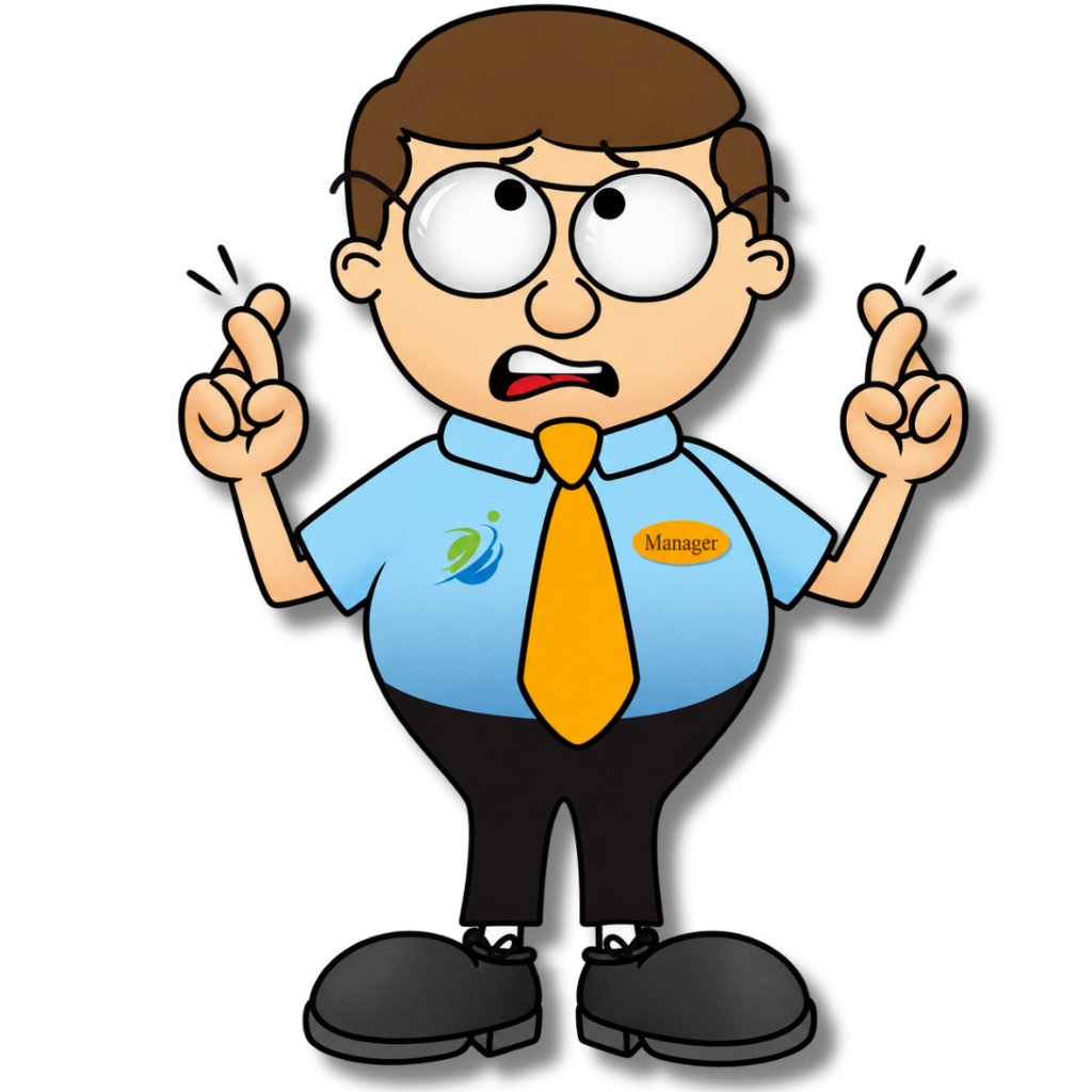 Cartoon restaurant safety manager with a megaphone promoting injury prevention, safety training documentation, compliance tracking, and a 30-day free trial of the REST Compliance Protection System™.