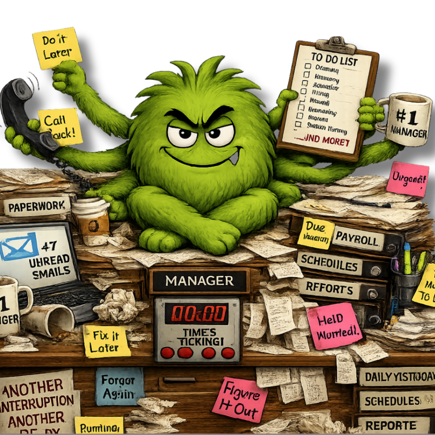 TMT™ Restaurant Safety Killer representing too many competing manager responsibilities