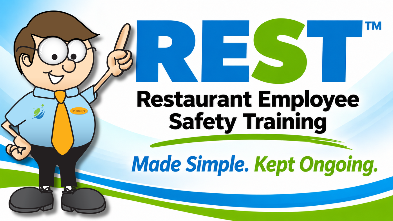 Restaurant manager crossing his fingers beside the message, “Hope Is Not an Effective Restaurant Employee Safety System.”