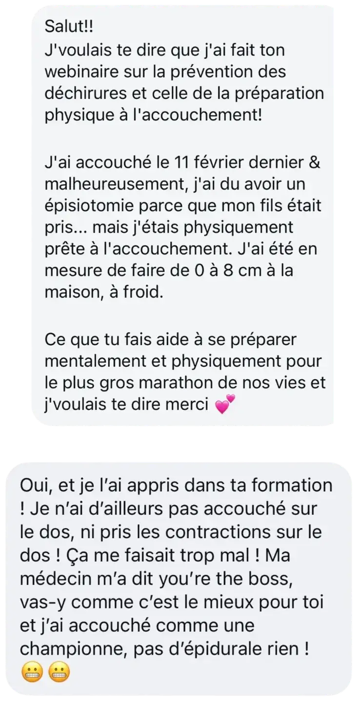 Témoignages de mamans sur la préparation physique à l'accouchement et la prévention des déchirures