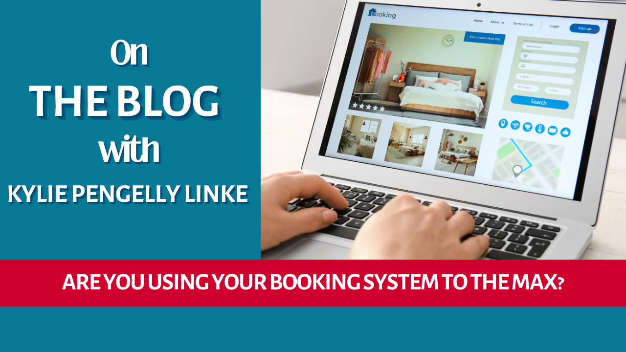 Hospitality business owner reviewing automated customer emails inside their booking system
