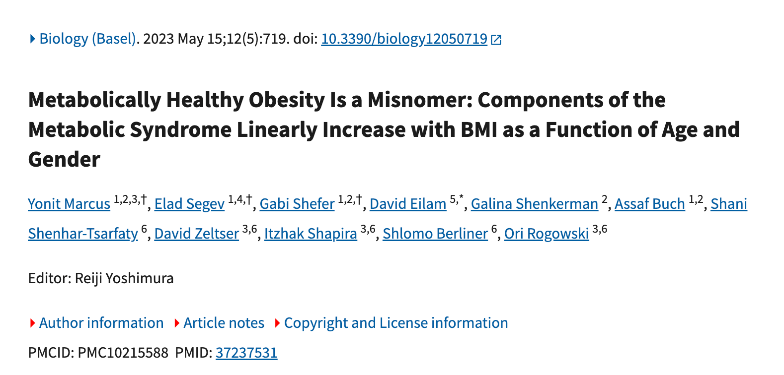 Studiet: Metabolically Healthy Obesity Is a Misnomer (Marcus et al., 2023)
