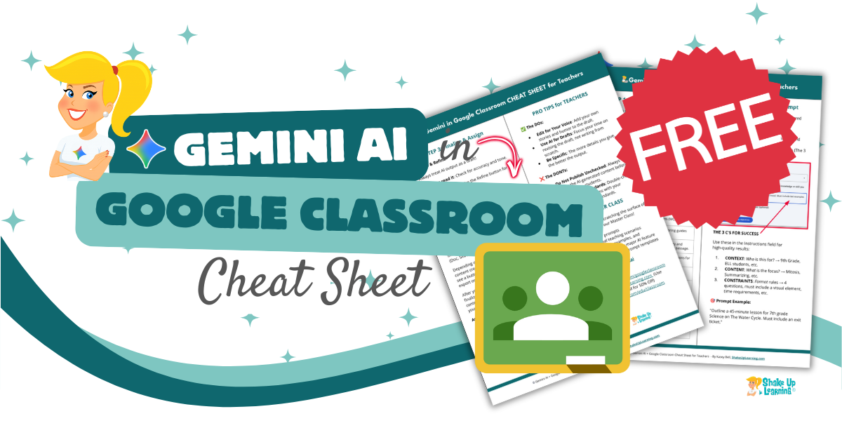 Gemini AI in Google Classroom Cheat Sheet for Teachers
