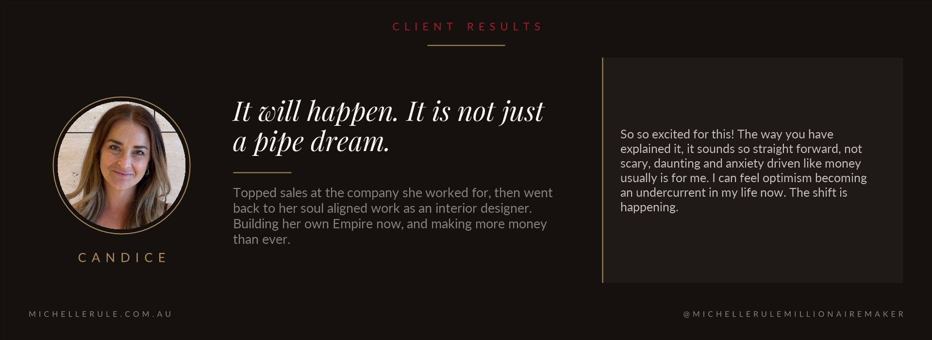 Candice, client result