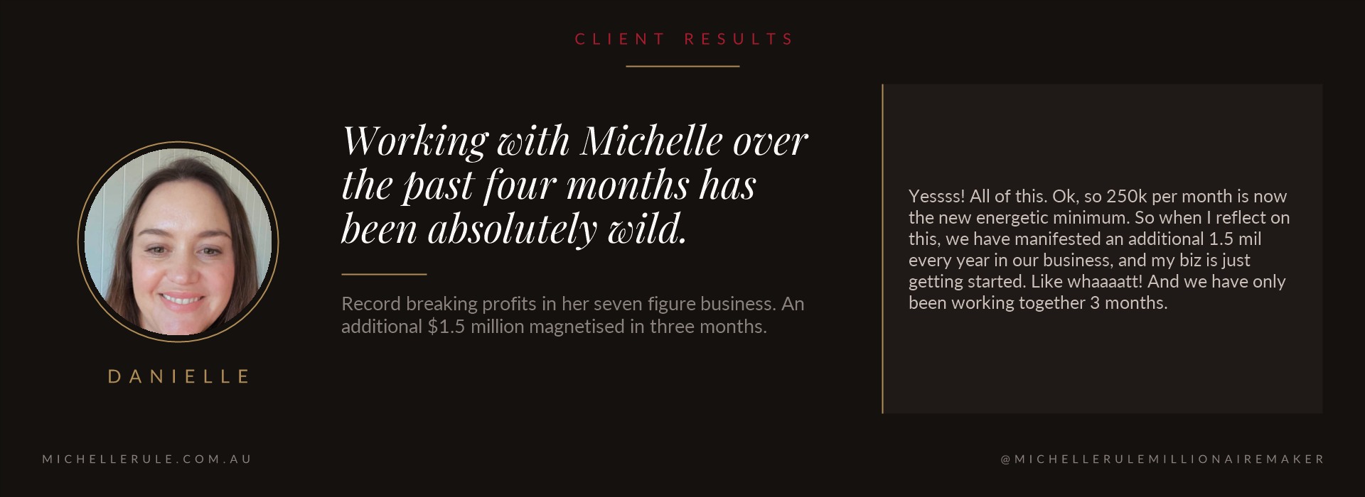 Danielle, client result