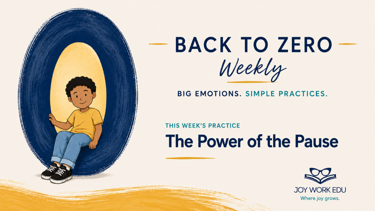 Joy Work EDU blog graphic for the Power of the Pause
