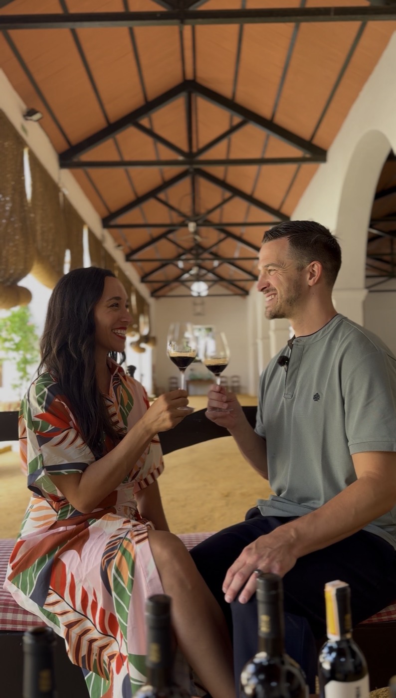 Jessica and Eric on location, working together