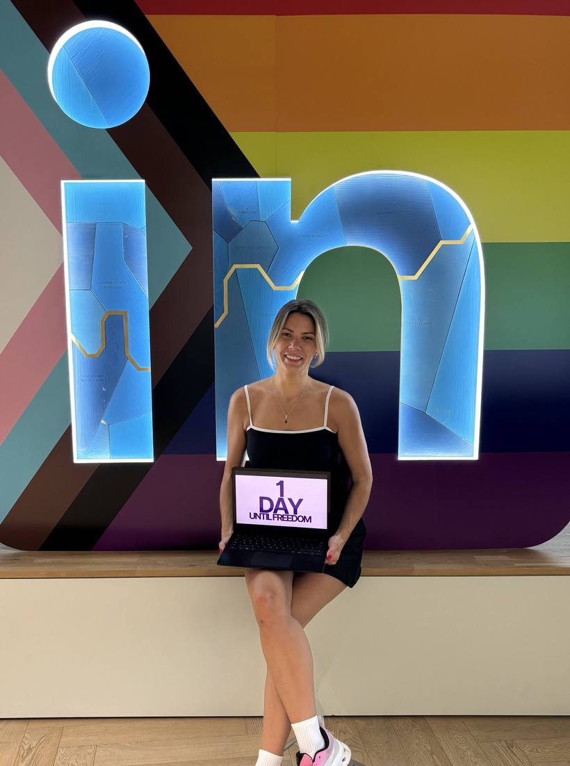 Alicia's last day at LinkedIn, 1 day until freedom