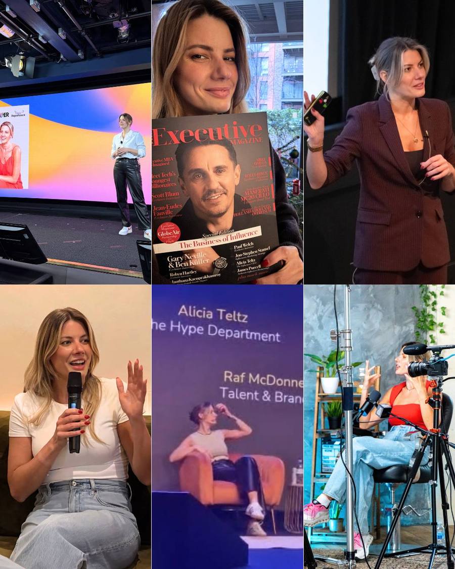 Alicia Teltz speaking on stages, in The Executive Magazine, on podcasts