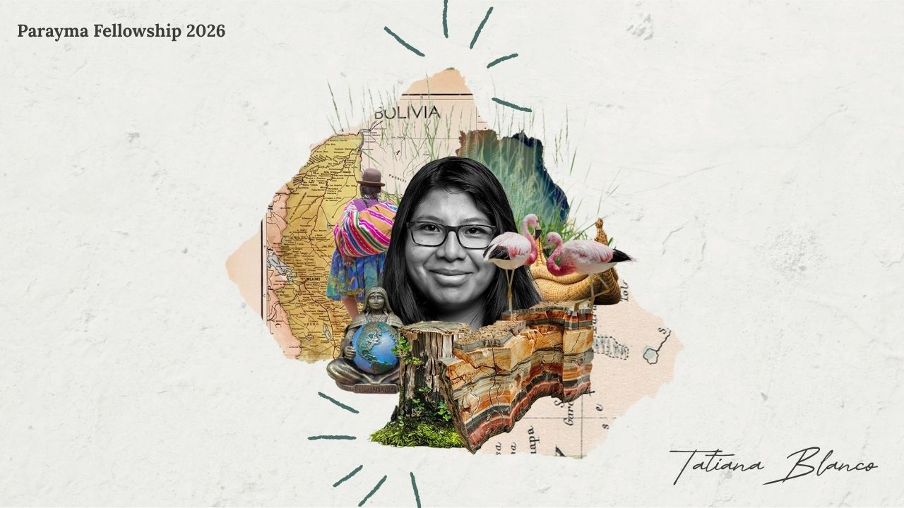 Artistic collage with a headshot of Tatiana Blanco in the center.