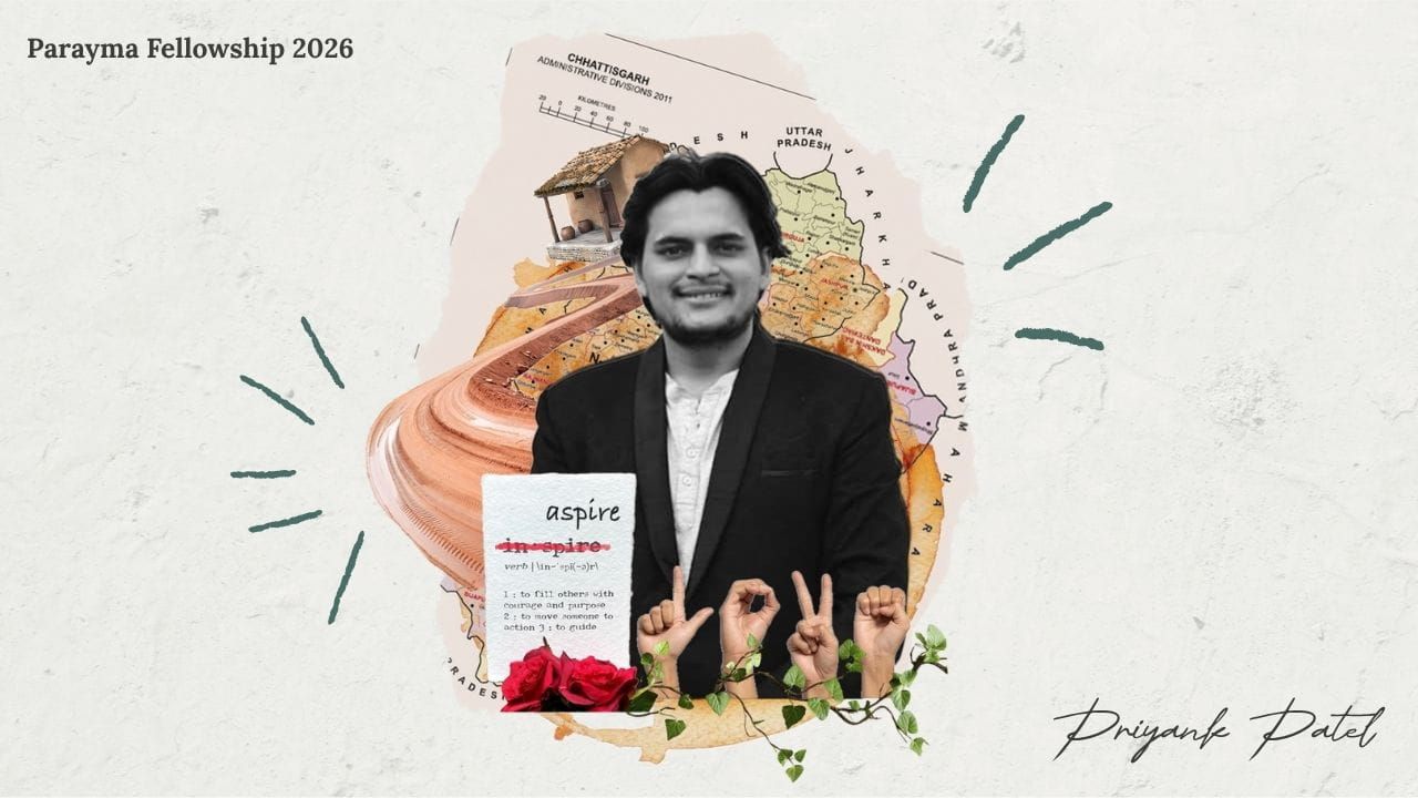 Artistic collage with a headshot of Priyank Patel in the center.