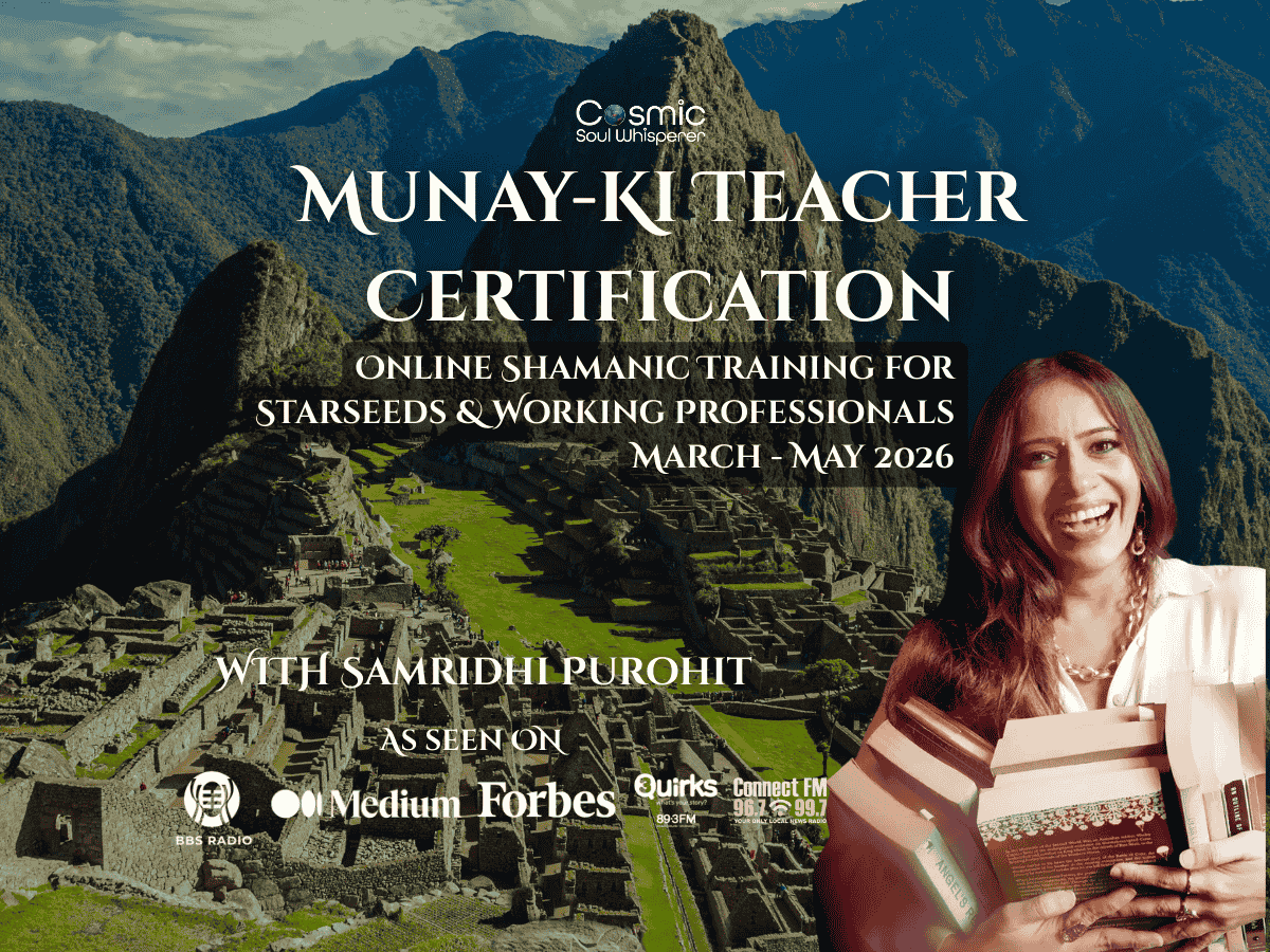 Become a Certified Munay-Ki Teacher with Samridhi – online shamanic teacher certification, ancient Andes rites, energy transmission, and spiritual lineage activation for healers, empaths, and Starseeds