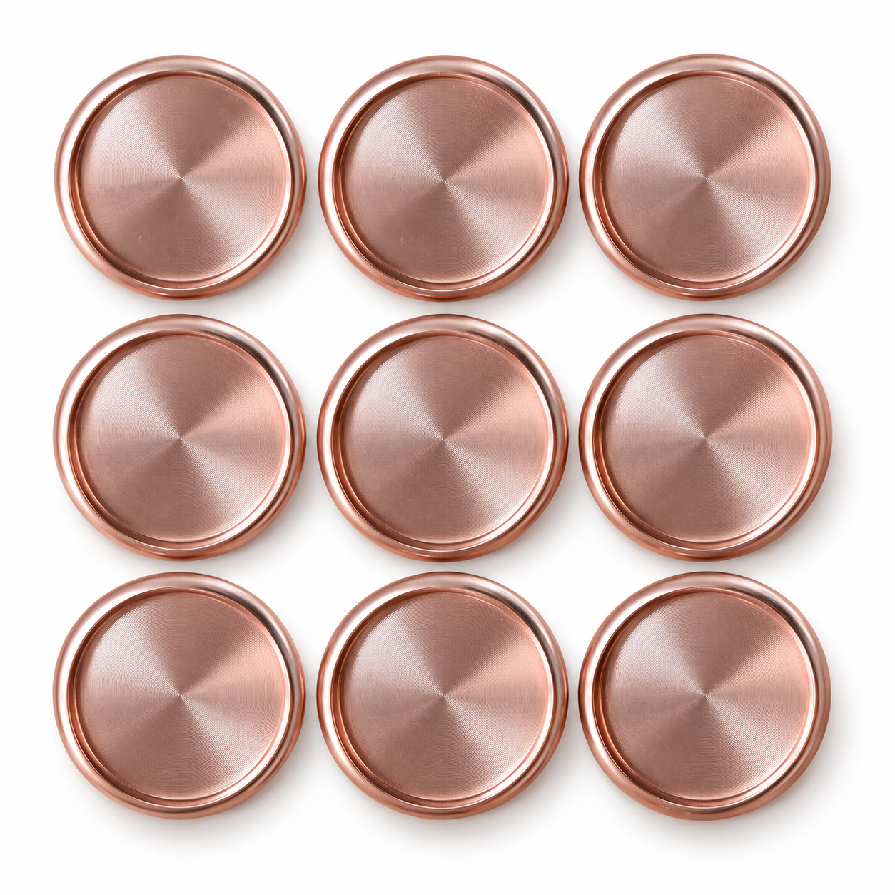 Rose gold aluminum discs set of 9