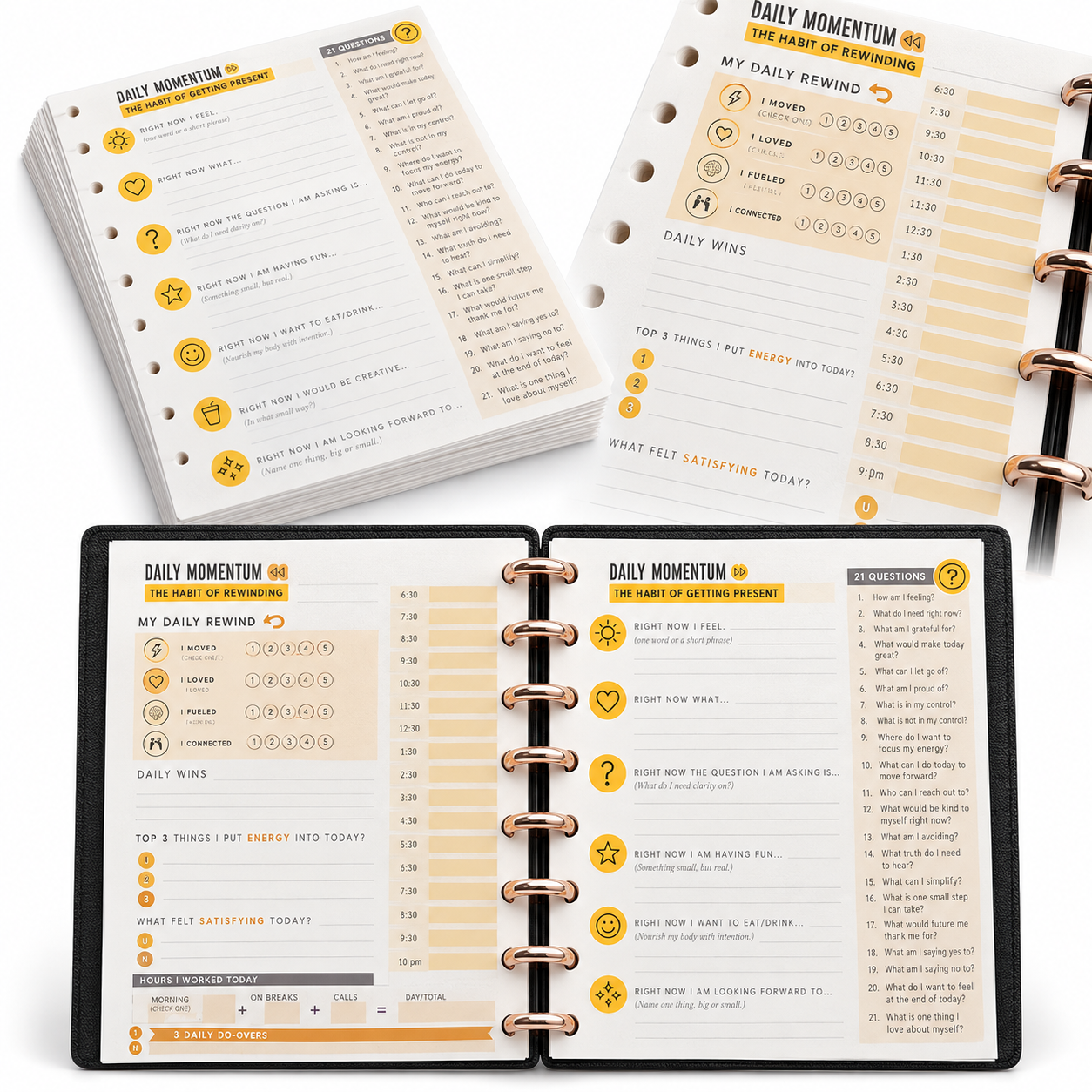 30-day daily journal and planning pages