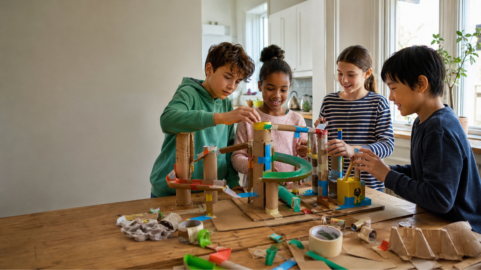 Children completing a hands-on Student Success Formula Science Lab project