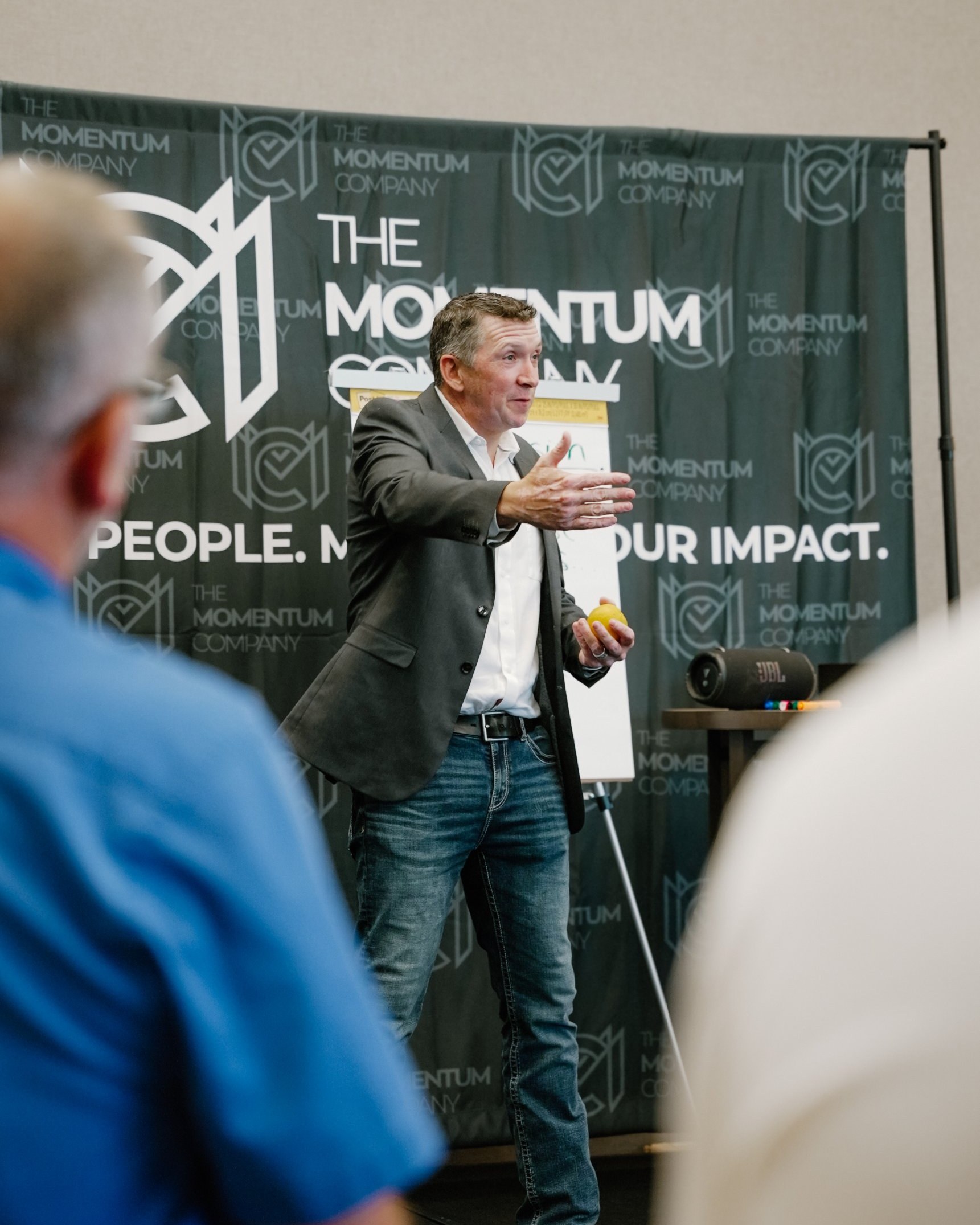 Mark Jewell teaching in front of a room of ag leaders