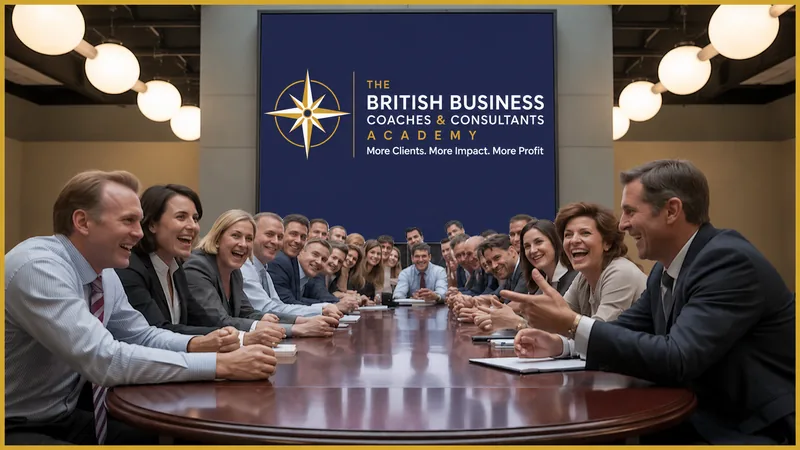 BBCCA members around a boardroom table in conversation, the academy lockup on the screen behind them