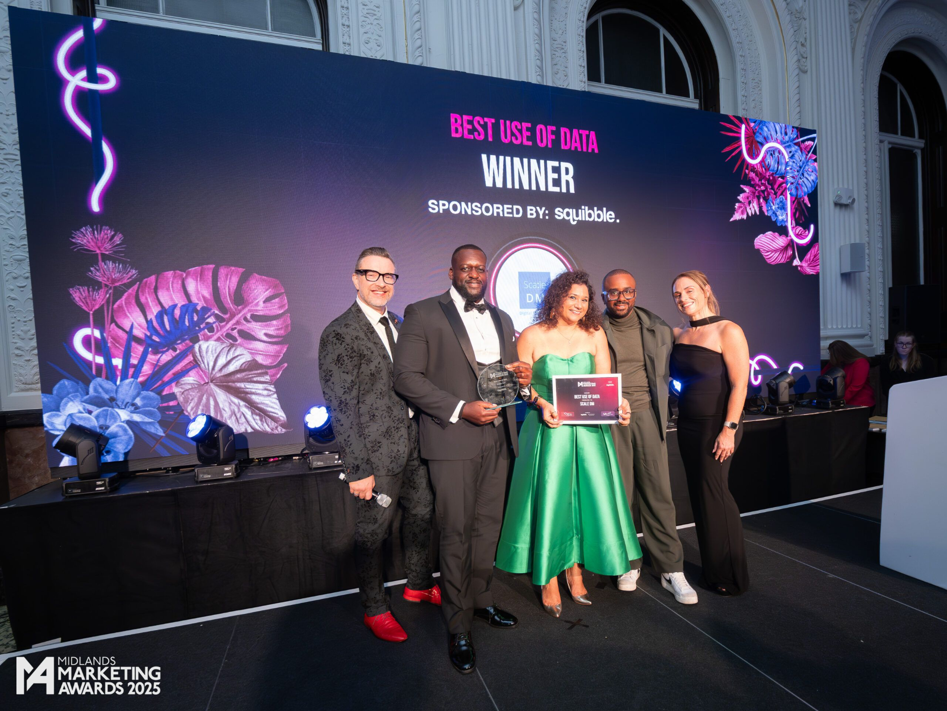 Darryl James collecting the Best Use of Data award at the Midlands Marketing Awards 2025