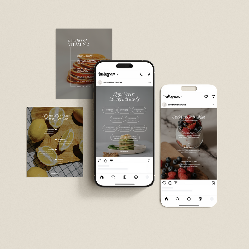 Nutrition coach Instagram templates cover