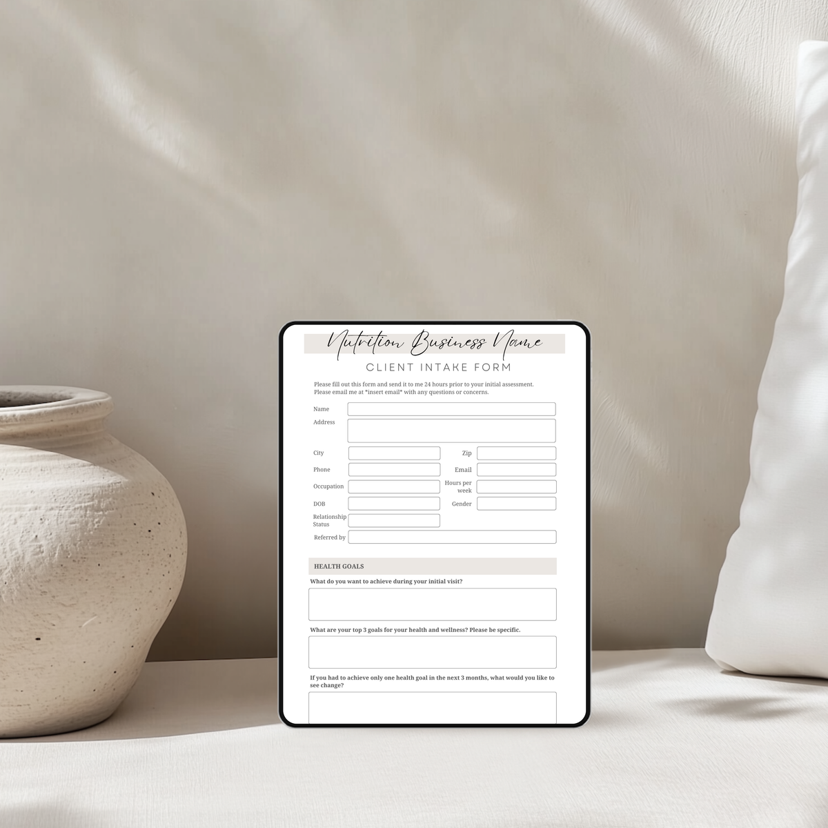 Client intake and onboarding forms cover
