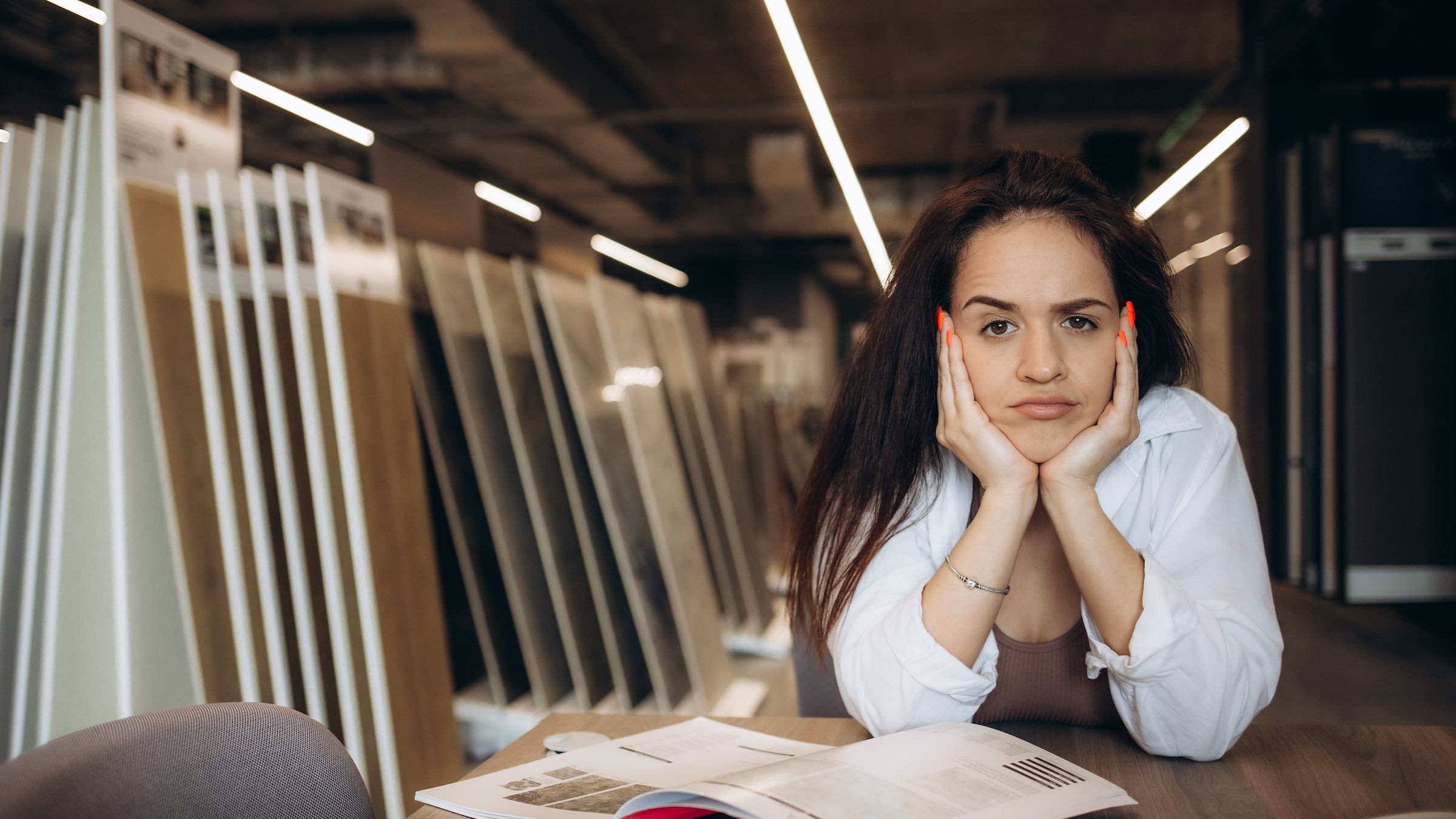 Woman trying to make a decision