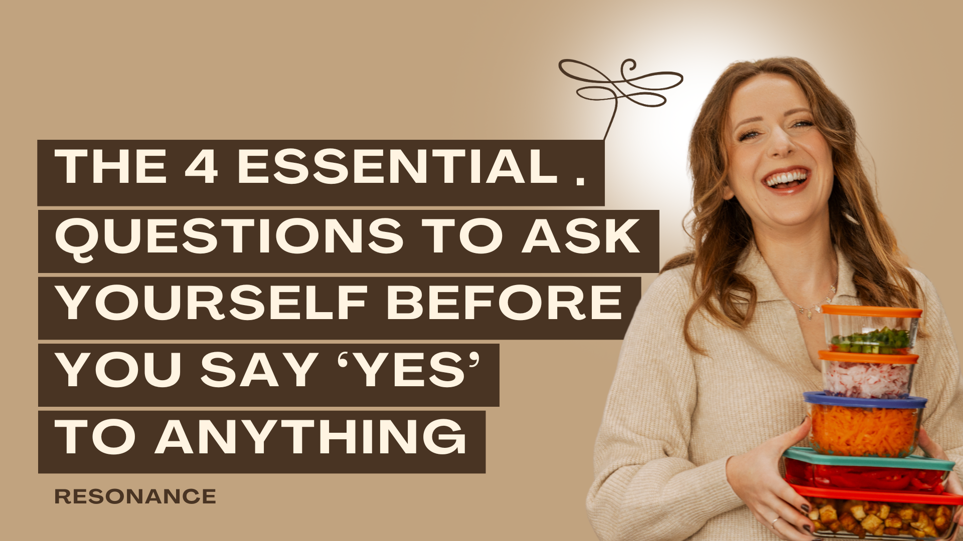 Podcast Thumbnail of Resonance Episode 55. The 4 Essential Questions to Ask Yourself Before You Say 'Yes' to Anything
