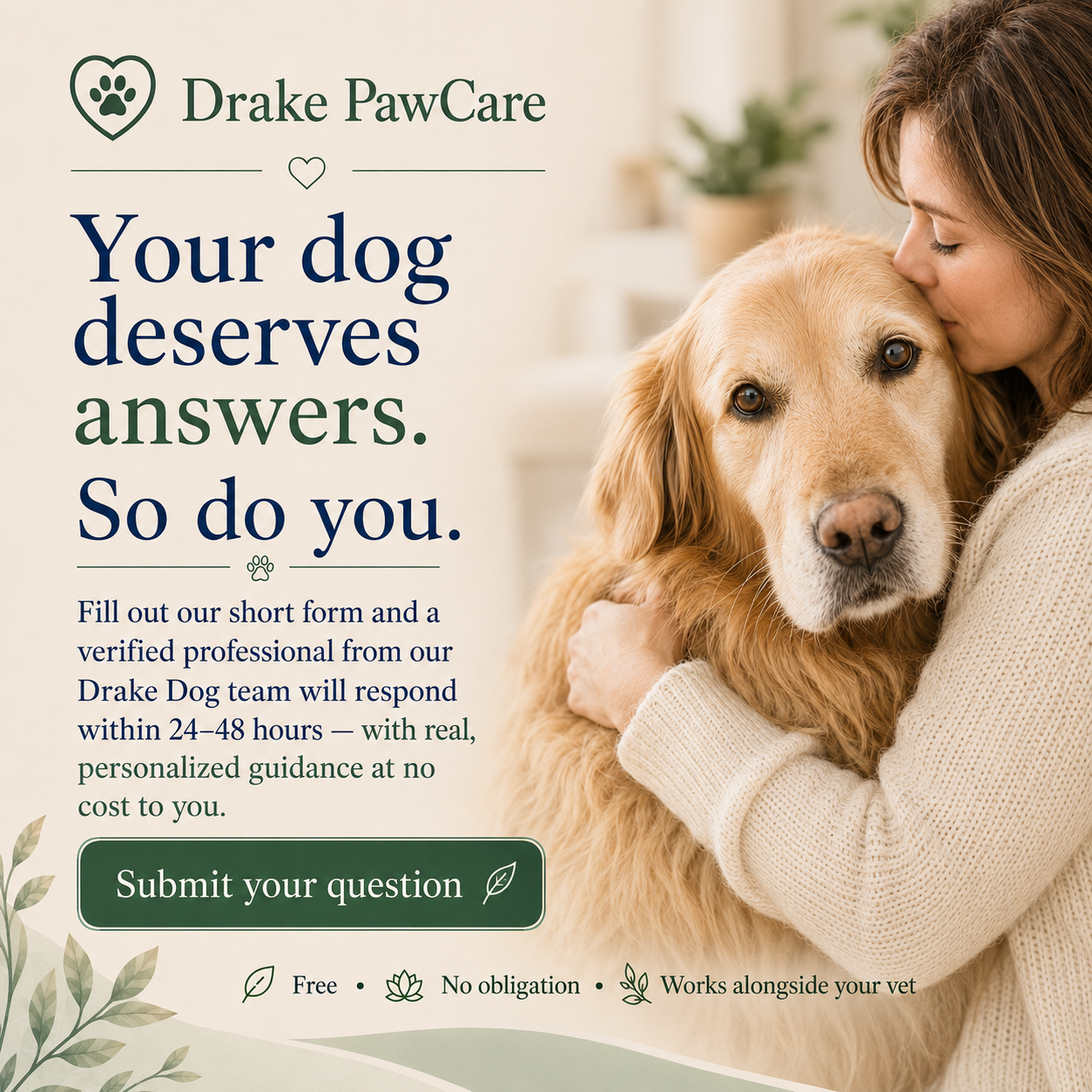 drake dog cancer foundation intake form free consultation