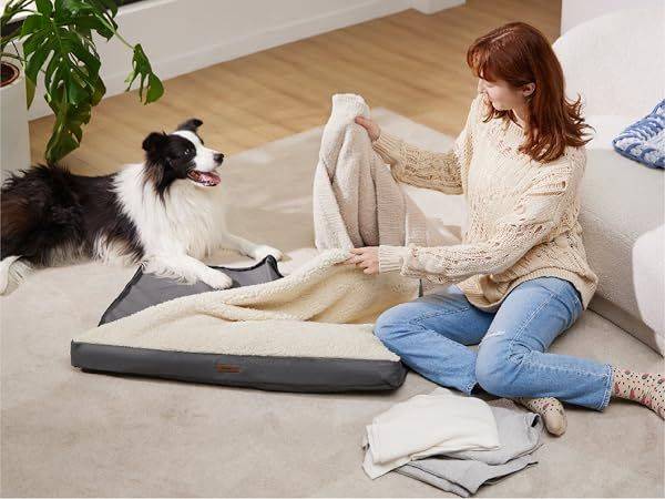 fluffy dog bed cover to keep dogs with cancer comfortable and warm
