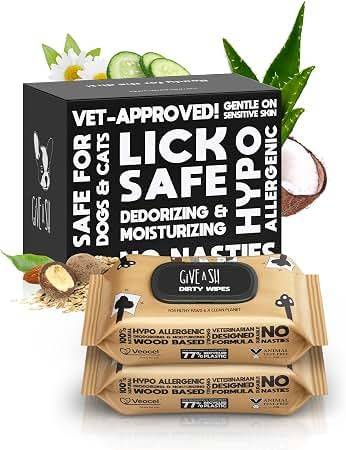 G.A.S. Lick-Safe Grooming Wipes for everyday cleanups sensitive skin unscented for dogs with cancer