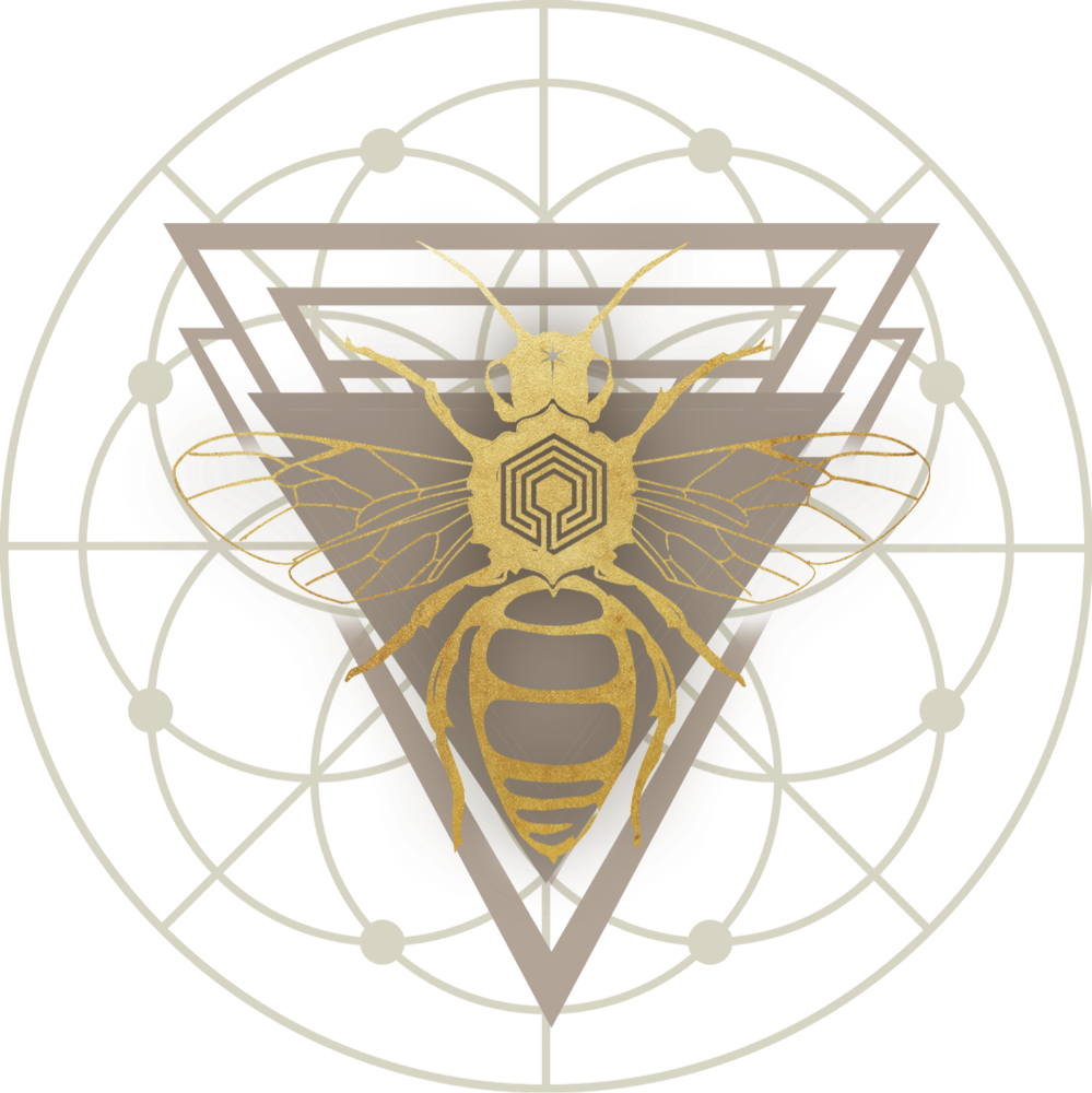 gold honeybee frame drumming academy logo
