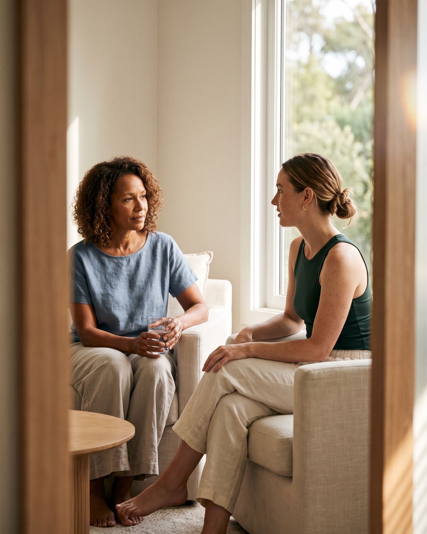 A breathwork session in the Orygen room
