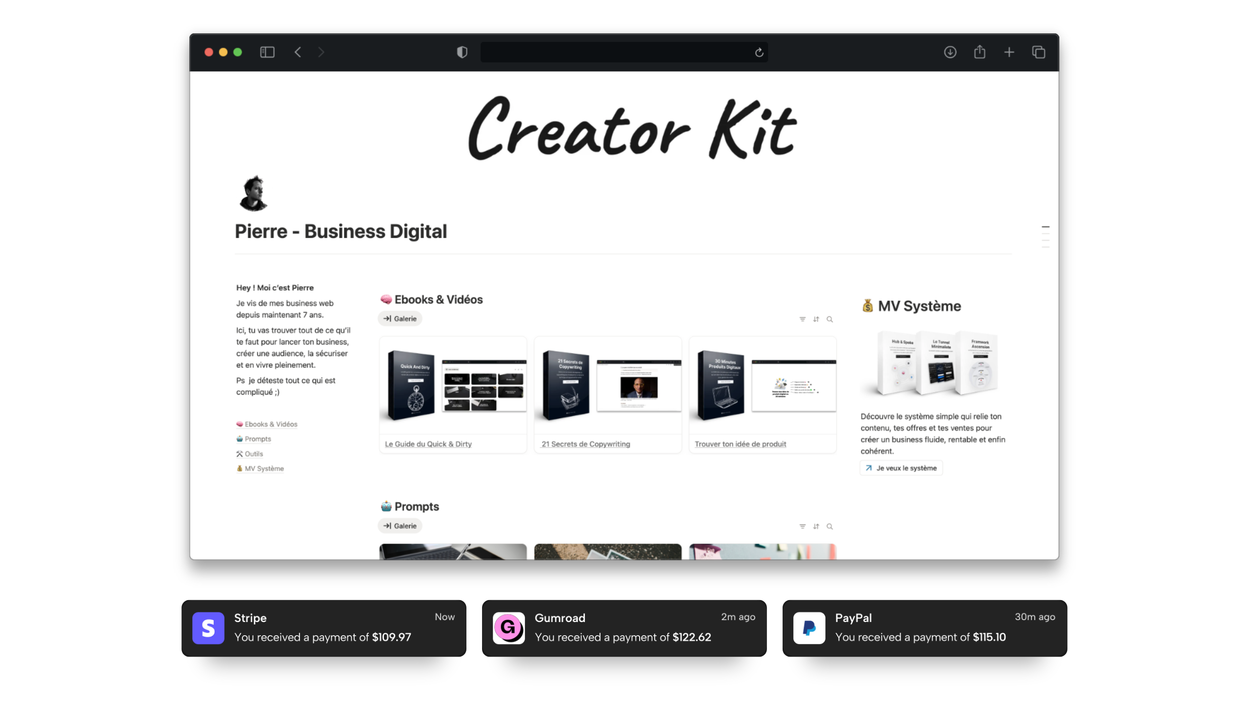 Creator Kit : Toutes mes ressources gratuites
