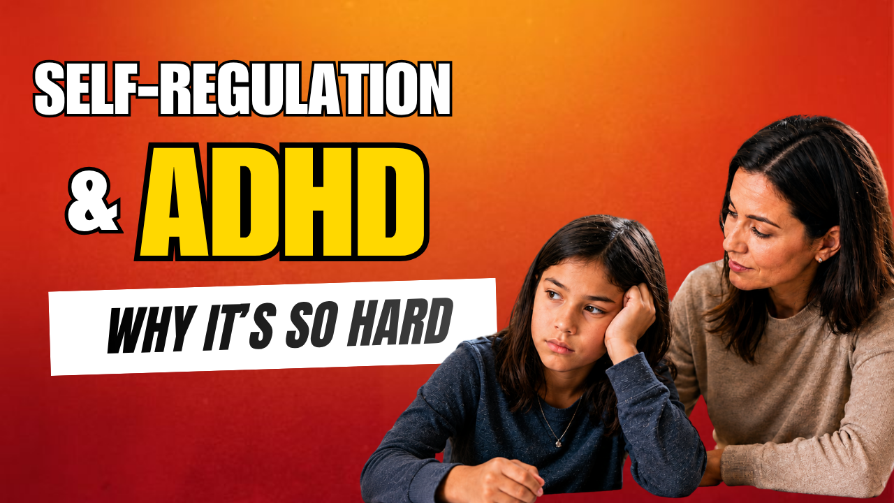 Parent supporting her child with ADHD self-regulation challenges