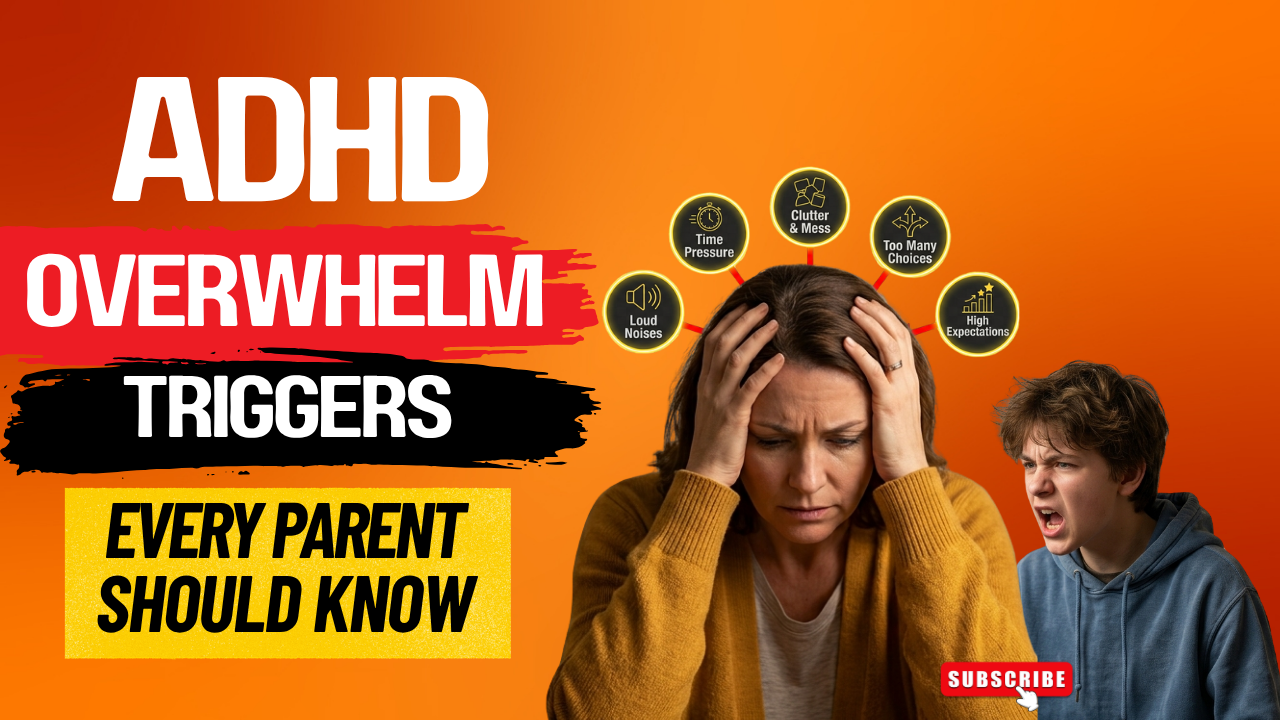 ADHD overwhelm triggers every parent should know, including loud noises, clutter, time pressure, too many choices, and high expectations
