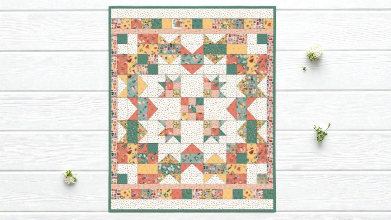 Exploding Star Quilt Block Vintage Exploding Star Mini Quilt August’s 50% Off Pattern
