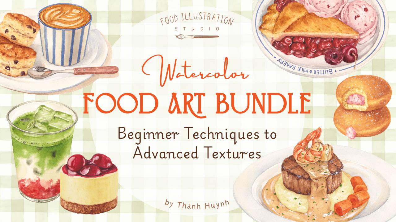 Watercolor Food Art Bundle