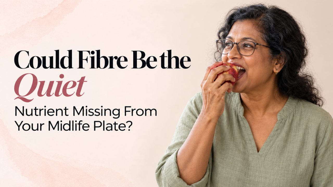 Sri Lankan woman eating an apple for fibre nutrients