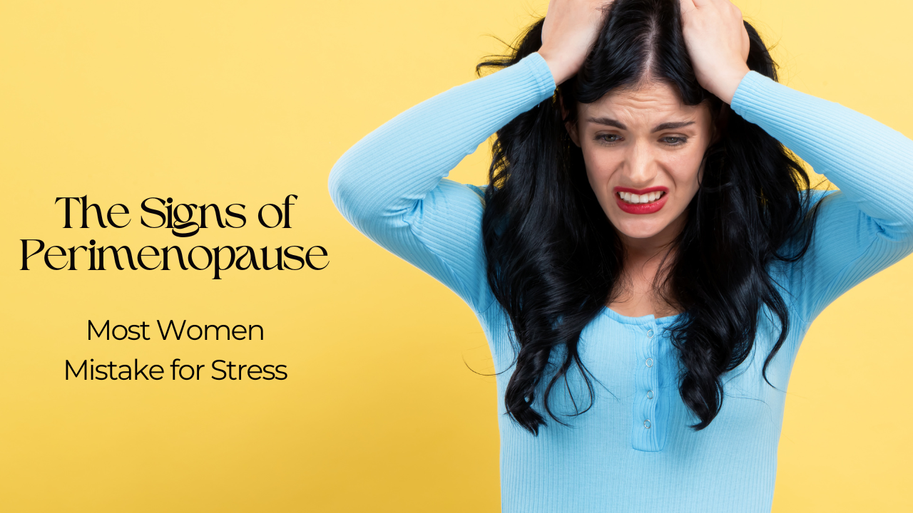 Woman holding hair stress