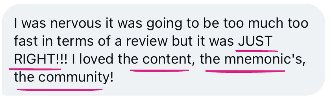 Student testimonial