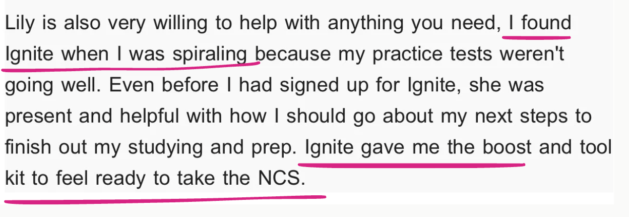 Student testimonial