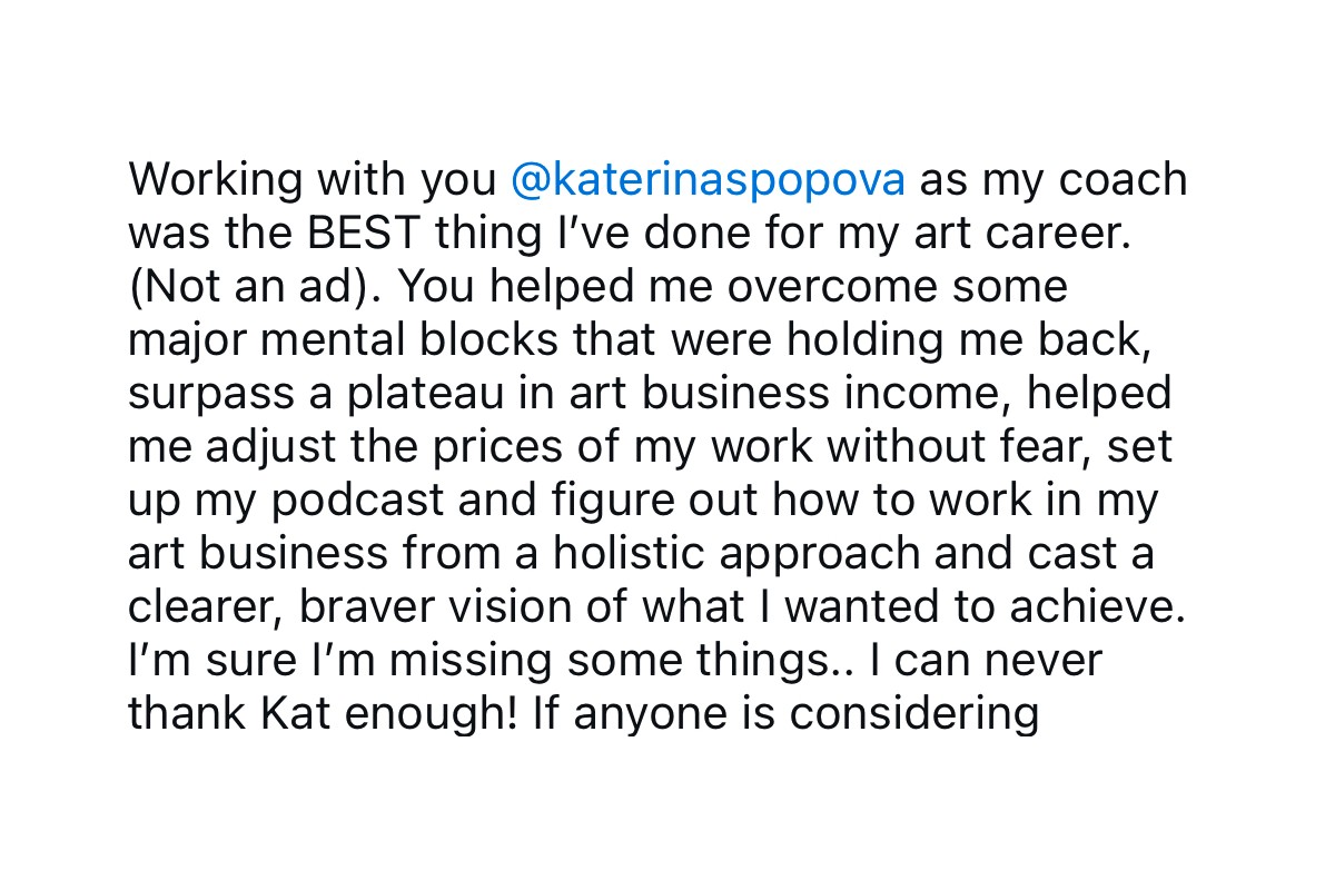 A message from an artist