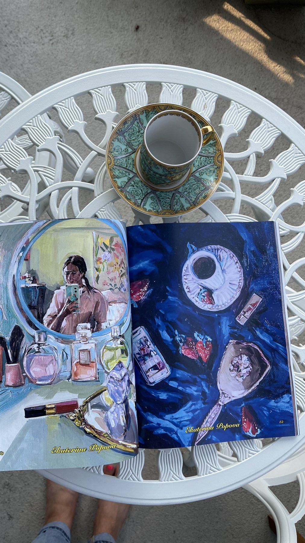 An open Create! Magazine feature beside a cup of coffee
