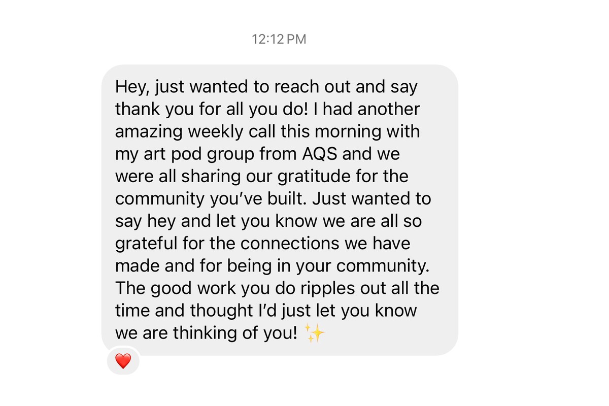 A message from an artist