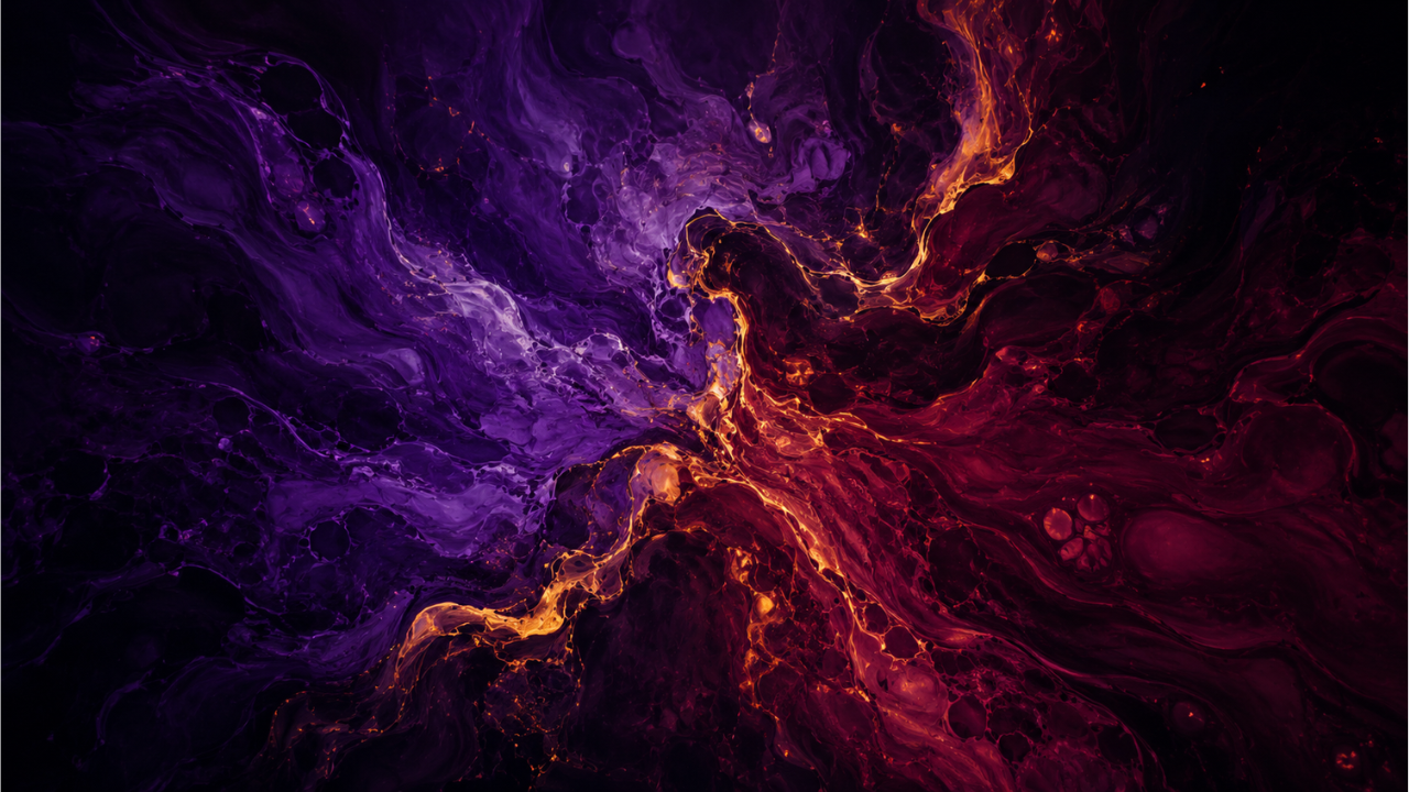 Abstract fluid art in deep purple burgundy and amber representing the tension behind the career advancement conversation senior women in finance and technology keep deferring.  Amanda L. Christian SoulFIRE Leadership