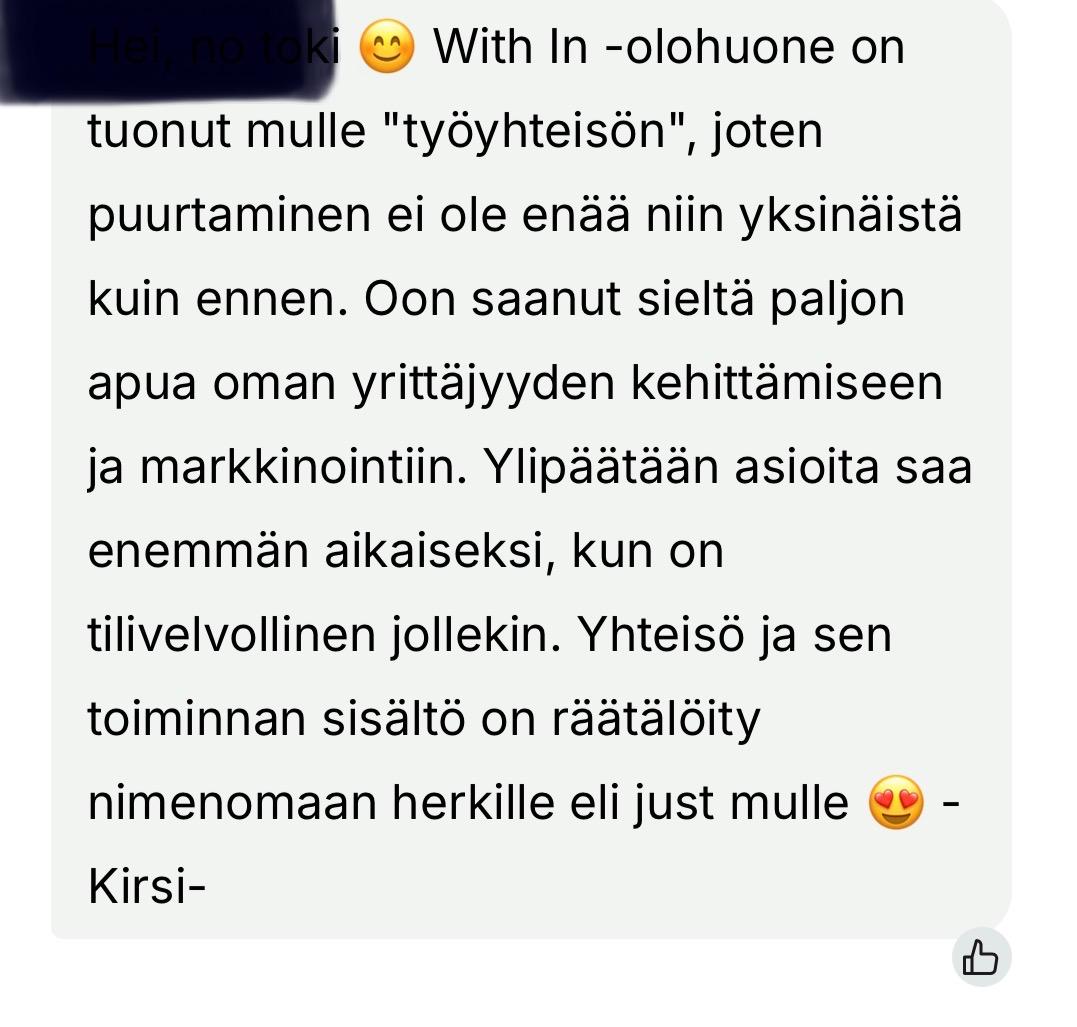 with in - yhdessä asiakaspalaute