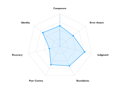 Sample Quick Scan radar showing six dimensions of effectiveness for senior executives