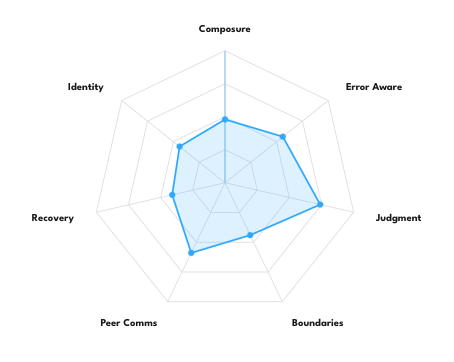 Sample Quick Scan radar showing six dimensions of effectiveness for high-stakes professionals