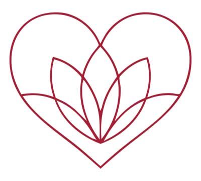 Icon of a heart shaped lotus flower