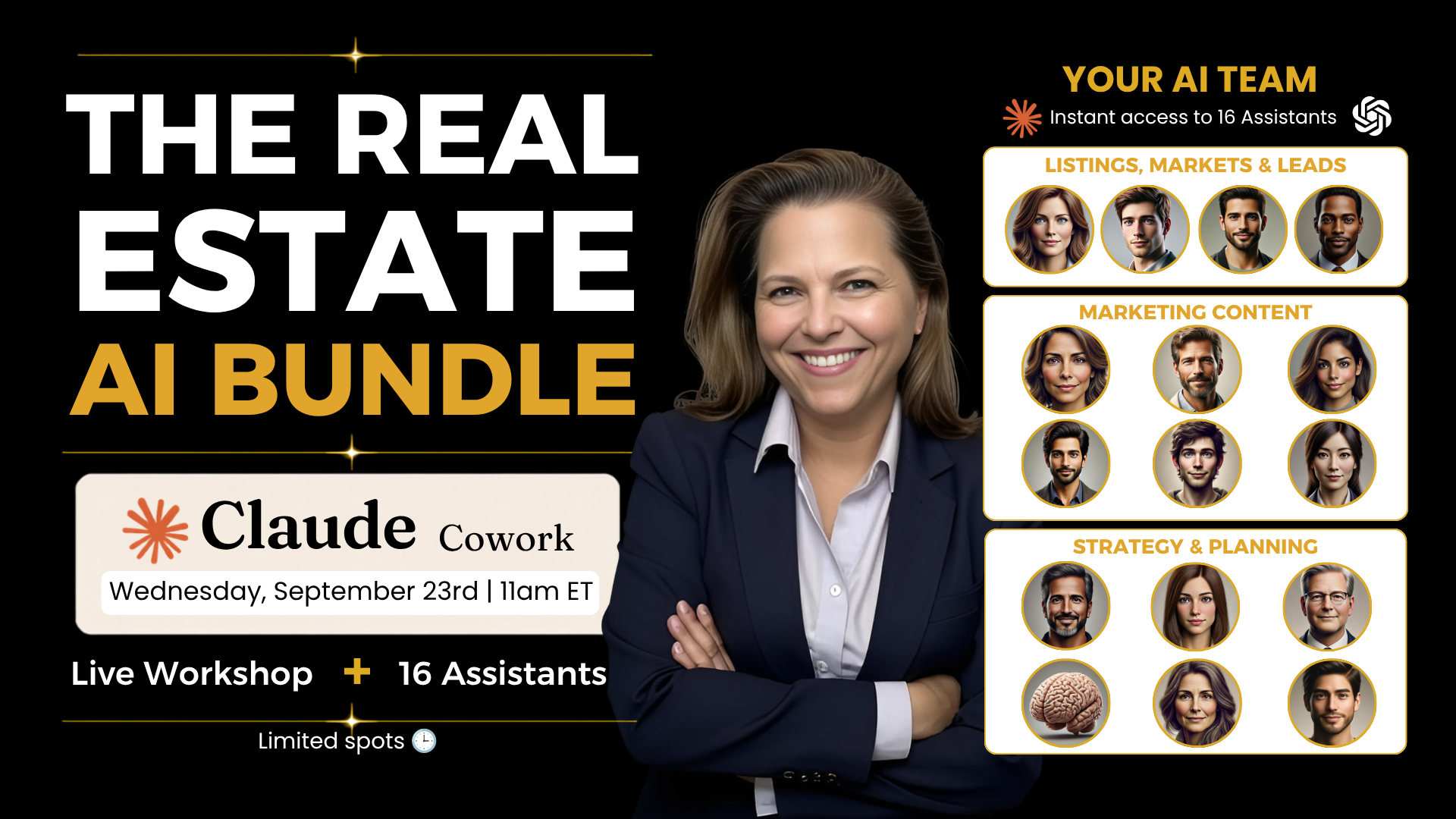 The Real Estate AI Bundle, live Claude Cowork workshop September 23 plus 16 AI assistants
